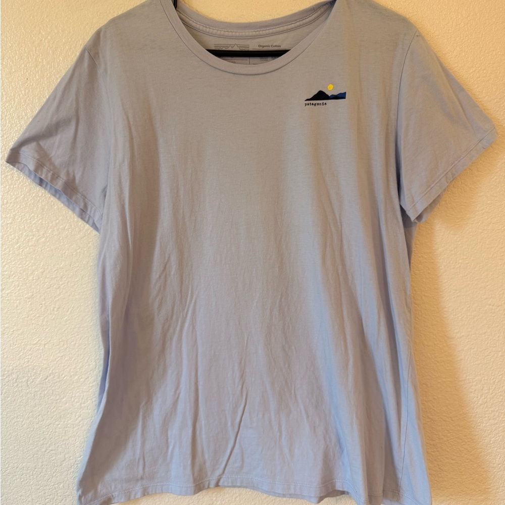 Patagonia Womens Size XL Light Purple Short Sleeve Organic Cotton T-Shirt - Picture 2 of 9
